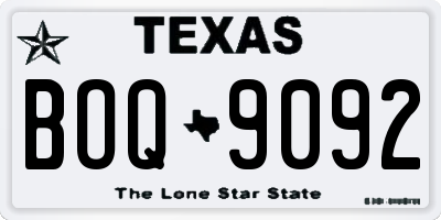 TX license plate BOQ9092