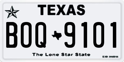 TX license plate BOQ9101