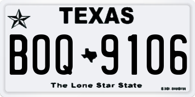 TX license plate BOQ9106