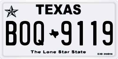 TX license plate BOQ9119