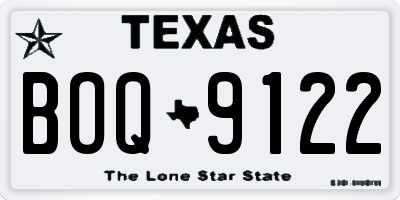 TX license plate BOQ9122