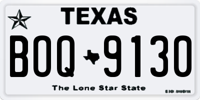 TX license plate BOQ9130