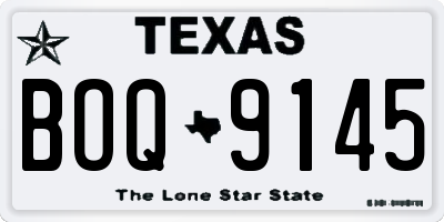 TX license plate BOQ9145