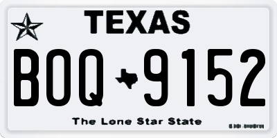 TX license plate BOQ9152