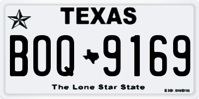 TX license plate BOQ9169