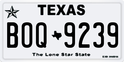 TX license plate BOQ9239