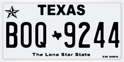 TX license plate BOQ9244