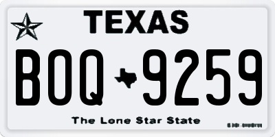 TX license plate BOQ9259