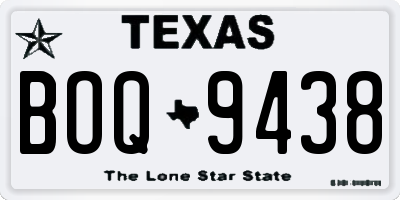 TX license plate BOQ9438