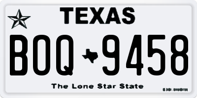 TX license plate BOQ9458
