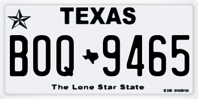 TX license plate BOQ9465