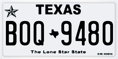 TX license plate BOQ9480