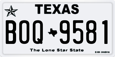 TX license plate BOQ9581