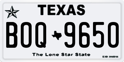 TX license plate BOQ9650