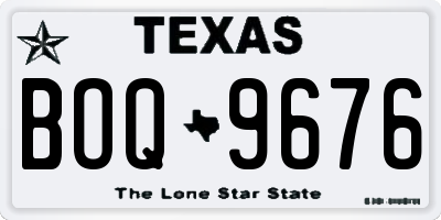 TX license plate BOQ9676