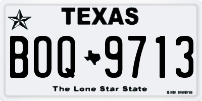 TX license plate BOQ9713
