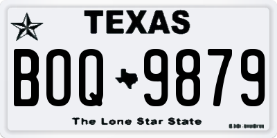 TX license plate BOQ9879