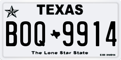 TX license plate BOQ9914