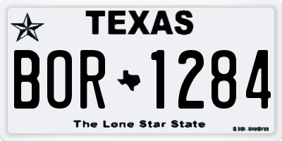 TX license plate BOR1284