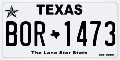 TX license plate BOR1473