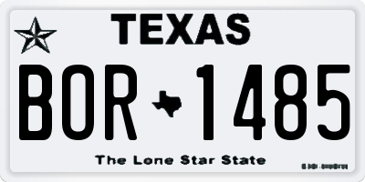 TX license plate BOR1485