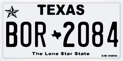 TX license plate BOR2084