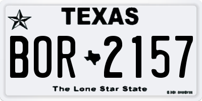 TX license plate BOR2157