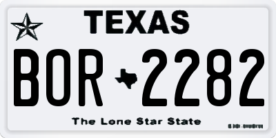 TX license plate BOR2282
