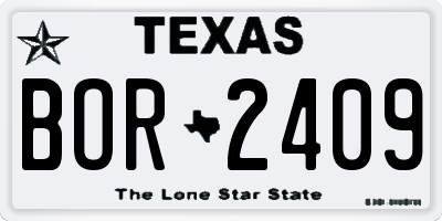 TX license plate BOR2409