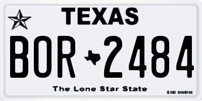 TX license plate BOR2484