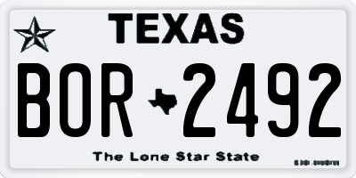 TX license plate BOR2492