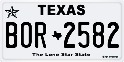 TX license plate BOR2582