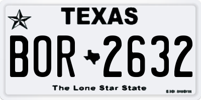 TX license plate BOR2632