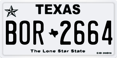 TX license plate BOR2664
