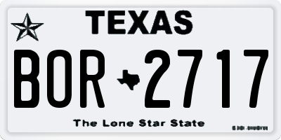 TX license plate BOR2717