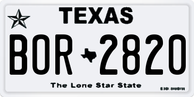 TX license plate BOR2820