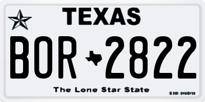 TX license plate BOR2822