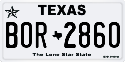 TX license plate BOR2860