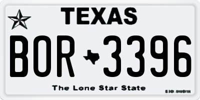 TX license plate BOR3396