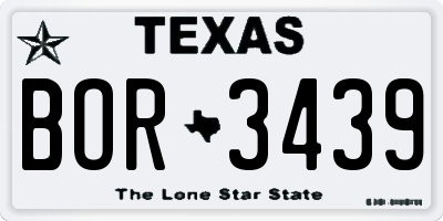 TX license plate BOR3439