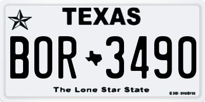 TX license plate BOR3490
