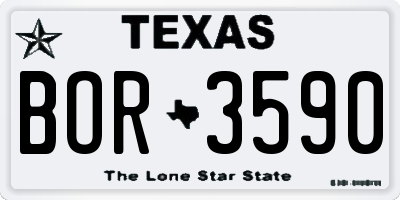 TX license plate BOR3590