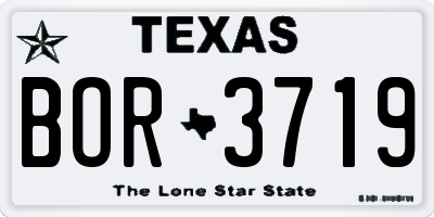 TX license plate BOR3719