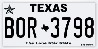 TX license plate BOR3798