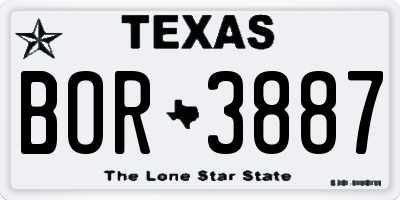 TX license plate BOR3887