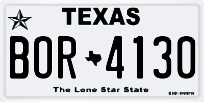 TX license plate BOR4130