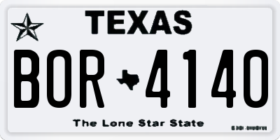 TX license plate BOR4140