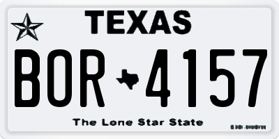 TX license plate BOR4157
