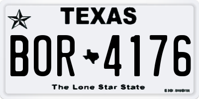 TX license plate BOR4176