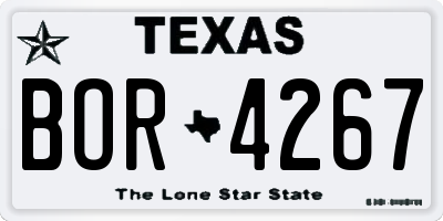 TX license plate BOR4267